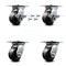 Service Caster 4 Inch Phenolic Caster Set with Roller Bearing 4 Swivel Lock and 2 Brake SCC SCC-35S420-PHR-SLB-BSL-2-BSL-2 - alternate 1